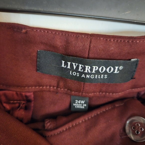 Liverpool Kelsey Trouser Super Stretch Trouser Pants Bourdeaux Burgandy sz 24 - Picture 8 of 14
